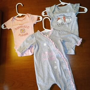 Gerber Pink and Gray Baby Bodysuits Set